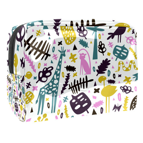 Portable Makeup Bag with Zipper Travel Toiletry Bag for Women Handy Storage Cosmetic Pouch Cute Flamingo Monkey Portable Makeup Bag with Zipper Travel Toiletry Bag for Women Handy Storage Cosmetic Pouch Cute Flamingo Monkey