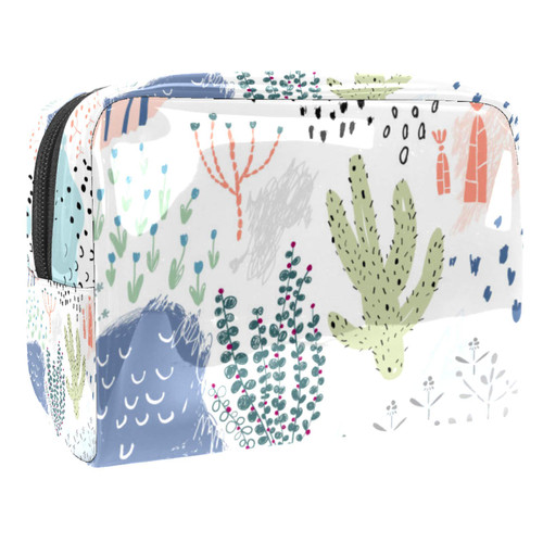 Portable Makeup Bag with Zipper Travel Toiletry Bag for Women Handy Storage Cosmetic Pouch The Cactus Portable Makeup Bag with Zipper Travel Toiletry Bag for Women Handy Storage Cosmetic Pouch The Cactus