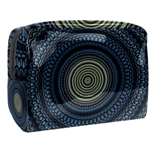 Portable Makeup Bag with Zipper Travel Toiletry Bag for Women Handy Storage Cosmetic Pouch Black Disc Portable Makeup Bag with Zipper Travel Toiletry Bag for Women Handy Storage Cosmetic Pouch Black Disc