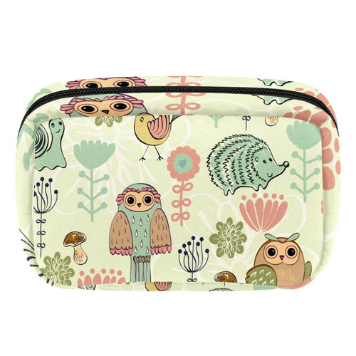 Unicey Makeup Bag, Owl Animal Cosmetics Bag Portable Tote Travel Train Case Organizer Accessorie Case Tools Case for Beauty Women Unicey Makeup Bag, Owl Animal Cosmetics Bag Portable Tote Travel Train Case Organizer Accessorie Case Tools Case for Beauty Women