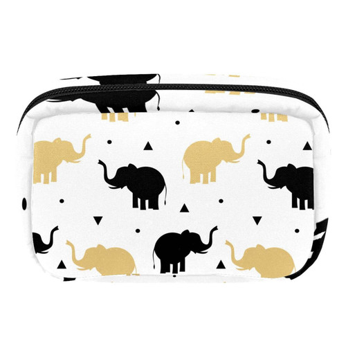 Unicey Makeup Bag, Goldren & Black Elephant Cosmetics Bag Portable Tote Travel Train Case Organizer Accessorie Case Tools Case for Beauty Women Unicey Makeup Bag, Goldren & Black Elephant Cosmetics Bag Portable Tote Travel Train Case Organizer Accessorie Case Tools Case for Beauty Women