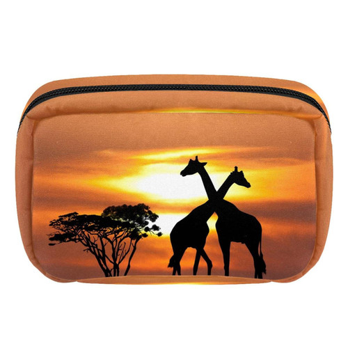 Unicey Makeup Bag, African Animal Giraffe Sunset Cosmetics Bag Portable Tote Travel Train Case Organizer Accessorie Case Tools Case for Beauty Women Unicey Makeup Bag, African Animal Giraffe Sunset Cosmetics Bag Portable Tote Travel Train Case Organizer Accessorie Case Tools Case for Beauty Women