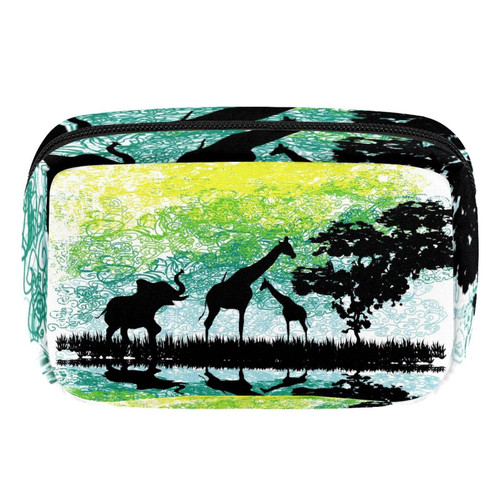 Unicey Makeup Bag, African Animal Giraffe Cosmetics Bag Portable Tote Travel Train Case Organizer Accessorie Case Tools Case for Beauty Women Unicey Makeup Bag, African Animal Giraffe Cosmetics Bag Portable Tote Travel Train Case Organizer Accessorie Case Tools Case for Beauty Women