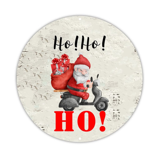 Welcome Sign Christmas Santa Claus Hohoho Round Metal Sign Sign Christmas Is Coming Wall Art Sign For Home Garden Bar Cafe Restaurant Garage 9x9in