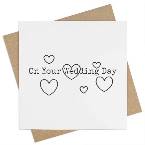 Azeeda 'On Your Wedding Day Text With Hearts ' Blank Greeting Card (GC00052257)