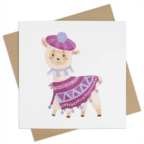 Azeeda 'Elegant alpaca' Blank Greeting Card (GC00052269)