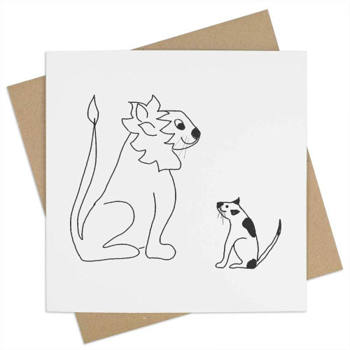 Azeeda 'Lion and the dog' Blank Greeting Card (GC00053411)