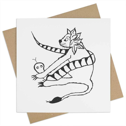 Azeeda 'Lion putting his foot down' Blank Greeting Card (GC00053413)