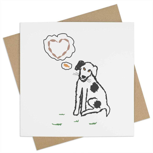 Azeeda 'Spaniel dreaming of food' Blank Greeting Card (GC00053837)