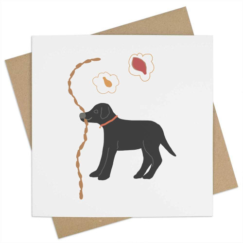 Azeeda 'Labrador stealing and dreaming of meat' Blank Greeting Card (GC00053787)