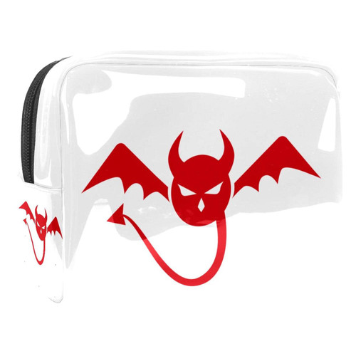 Makeup Bag Red Devil Wings Travel Cosmetic Bag Small Toiletry Bags Makeup Cosmetic Pouch For Purse Cosmetics Toiletries 7.3x3x5.1in