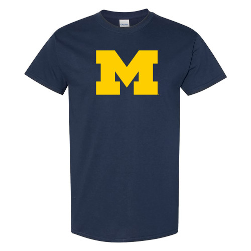 AS02 - Michigan Wolverines Primary Logo T-Shirt - Large - Navy