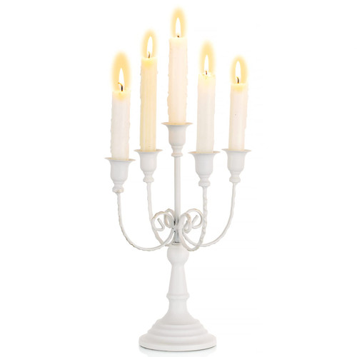 Sziqiqi White Candlestick Holder Candelabra - Taper Candle Holders for Wedding Centerpiece 5-Arms Candle Stick Stands for Candlelight Dinner Table Christmas Mantel Sziqiqi White Candlestick Holder Candelabra - Taper Candle Holders for Wedding Centerpiece 5-Arms Candle Stick Stands for Candlelight Dinner Table Christmas Mantel