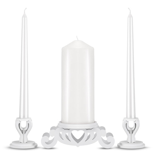 Rozrety Unity Candle Holder - Unity Candles Stand for Wedding Ceremony Set - Pillar Taper Candle Holders for Weddings Centerpiece Decoration,Bridal Shower (Candles not Include)