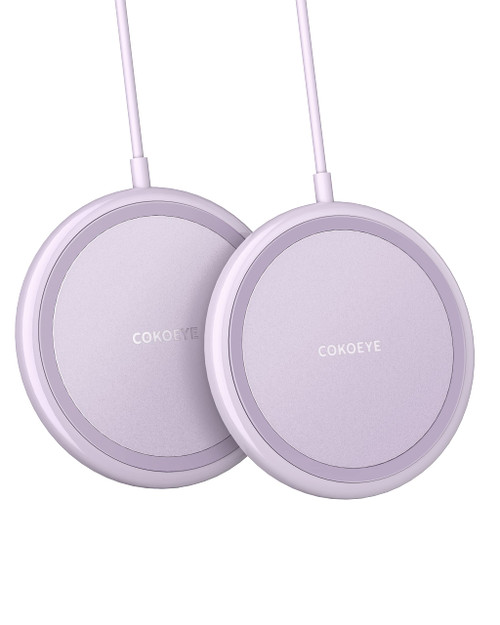 Wireless Charger 2-Pack 10W for iPhone Wireless Charger Pad COKOEYE, Max Fast Wireless Phone Charger for iPhone 14/14 Plus/14 Pro/14 ProMax/13 Series/12/11/Samsung S22/S21/S20/AirPods Pro (Purple)