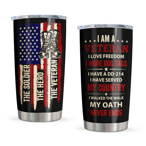 Pudmaple Veteran Gifts for Men, Navy/Army/Air Force/Marine Corps Veteran Gifts, Vietnam Veteran Gifts, Military Retirement Gifts, Veterans Day Gifts for Proud Patriotic Hard Head Veterans Tumbler 20oz