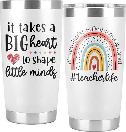 CURTIZON Back to School Gifts, Teacher Life Gifts for Women Men - Teacher Appreciation Gifts, Teacher Birthday Gifts Idea, Gifts Teachers from Students, Appreciation Week - 20 Oz Tumbler