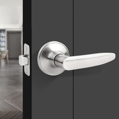 Gaurqiah Passage Door Handle, Passage Function Door Lever,Reversible Door Lever for Hallway or Closet,Satin Nickel Finish