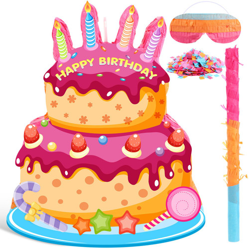 Ice Cream Birthday Pinata Cupcake Donut Cake Ice Cream Cone Pinata Small Pull String Pinata with Stick Blindfold for Kid Girls Birthday Party Baby Shower Game Supplies Decoration (Cake) Ice Cream Birthday Pinata Cupcake Donut Cake Ice Cream Cone Pinata Small Pull String Pinata with Stick Blindfold for Kid Girls Birthday Party Baby Shower Game Supplies Decoration (Cake)
