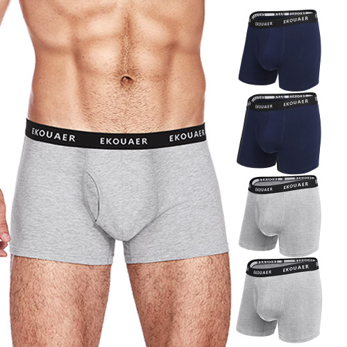 Ekouaer Men's Underwear Boxer Briefs Cotton Regular Mens Boxer Briefs Underwear Pack