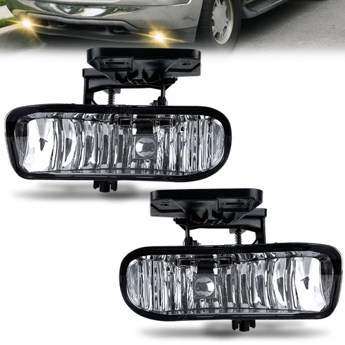 NiubiLight Fog Lights Compatible with 1999-2002 GMC Sierra, 2000-2006 GMC Yukon/Yukon XL Pickup Truck Replacement DOT Fog Lamps Assembly with Bulbs 881 12V 27W Clear Lens