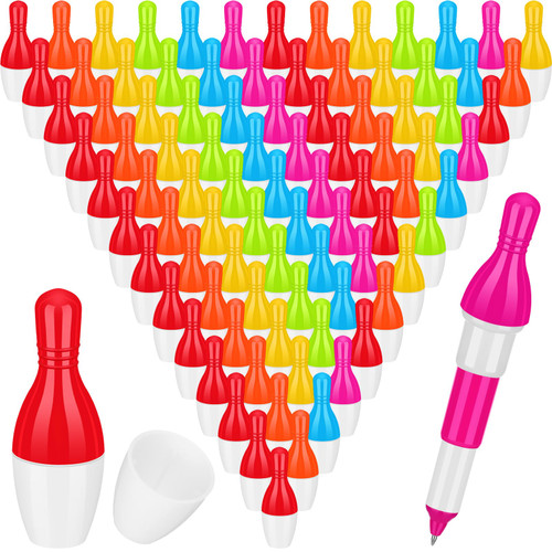 Tinlade 200 Pcs Bowling Ballpoint Pen Cute Cartoon Retractable Pen Creative Mini Bowling Pen Retractable Ball Pen for Office School Supplies Prize Student Party Favor Gift