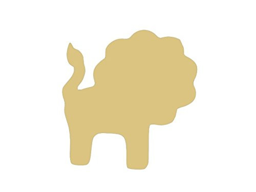Toy Lion Cutout Unfinished Wood Play Tiger Jungle Predator Zoo Animal MDF Shape Canvas Style 1 (18")