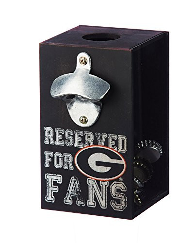 Team Sports America Georgia Wooden Bottle Opener Cap Caddy