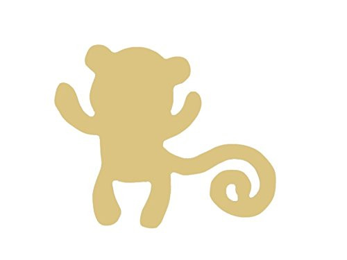 Toy Monkey Cutout Unfinished Wood Play Gorilla Jungle Tropical Zoo Animal MDF Shape Canvas Style 1 (18")