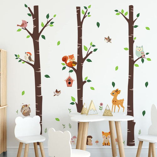 Large Birch Tree and Forest Animal Wall Decals Owl Squirrel Deer Wall Stickers Baby Nursery Kids Bedroom Living Room Wall Decor for Kids Bedroom Birthday Gift Large Birch Tree and Forest Animal Wall Decals Owl Squirrel Deer Wall Stickers Baby Nursery Kids Bedroom Living Room Wall Decor for Kids Bedroom Birthday Gift