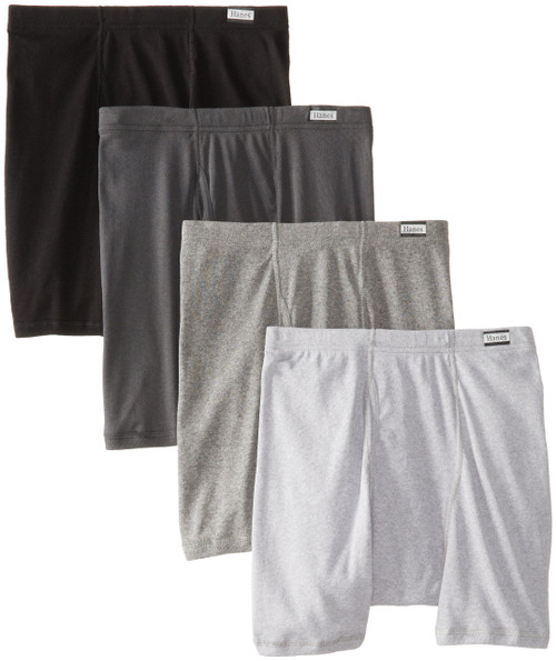 Hanes Ultimate Men's 4-Pack FreshIQ Boxer with ComfortFlex Waistband Brief, Black/Grey, Small
