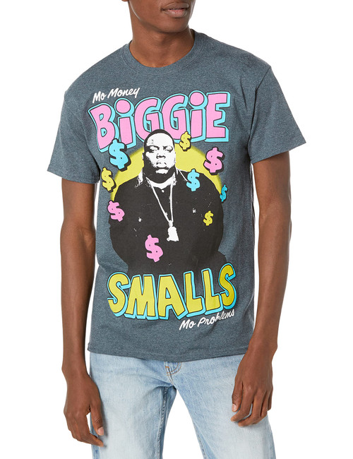 The Notorious B.I.G Men's Money Mo Problems T-Shirt, Grey, Small