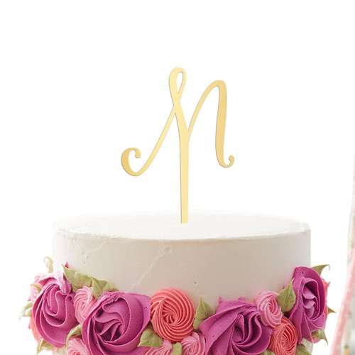 Vinisong Initials Letter M Cake Topper Gold Glitter Cake Topper for Birthday Party Cake Decoration for Personalized Rustic Wedding Cake Topper Acrylic Cake Topper Party Decoration Supplies