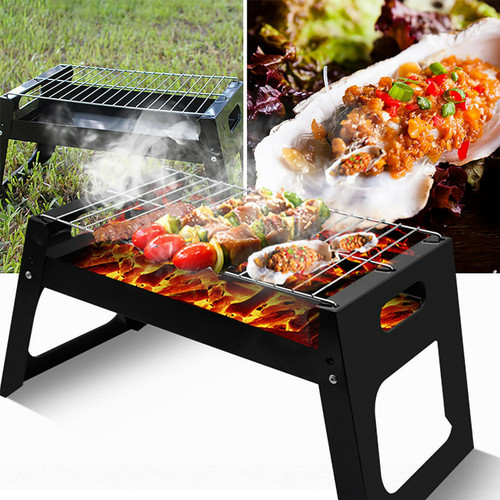 Foldable Charcoal Grill, Bbq Grill Portable Lightweight Smoker Grill, Barbecue Desk Tabletop Outdoor Stainless Steel Smoker Bbq for Outdoor Cooking Camping Picnics Beach(Black) Foldable Charcoal Grill, Bbq Grill Portable Lightweight Smoker Grill, Barbecue Desk Tabletop Outdoor Stainless Steel Smoker Bbq for Outdoor Cooking Camping Picnics Beach(Black)