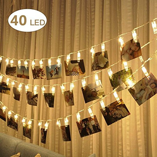 LED Photo Clip String Lights,Besokuse 40 Photo Peg Clips Battery Powered Fairy Twinkle Picture Lights,Wedding Party Christmas Home Decor Lights for Hanging Photos, Cards and Artwork (14Ft,Warm White) LED Photo Clip String Lights,Besokuse 40 Photo Peg Clips Battery Powered Fairy Twinkle Picture Lights,Wedding Party Christmas Home Decor Lights for Hanging Photos, Cards and Artwork (14Ft,Warm White)