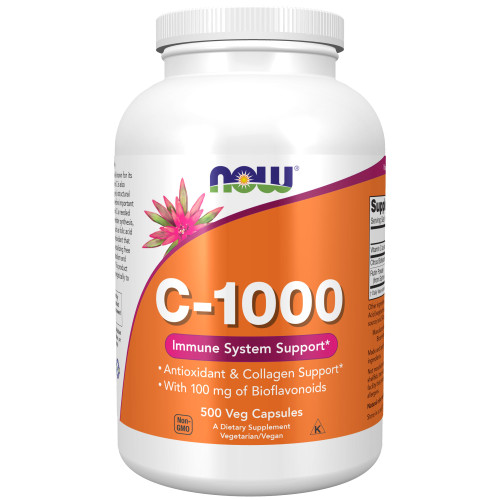 NOW Supplements, Vitamin C-1,000 with 100 mg of Bioflavonoids, Antioxidant Protection*, 500 Veg Capsules NOW Supplements, Vitamin C-1,000 with 100 mg of Bioflavonoids, Antioxidant Protection*, 500 Veg Capsules
