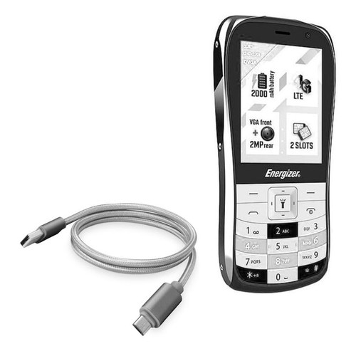 BoxWave Cable Compatible with Energizer E284S - Micro USB DuraCable, Braided Micro USB Charging Cable - Space Grey BoxWave Cable Compatible with Energizer E284S - Micro USB DuraCable, Braided Micro USB Charging Cable - Space Grey