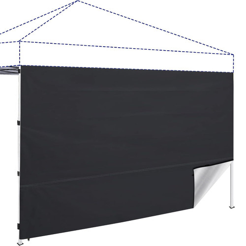 Jorohiker Instant Canopy SideWall with Silver Coating,10x10 Canopy Tent SunWall for Straight Leg Pop Up Canopy,Perfect for Pop Up Canopy Extra Protection,1 Pack Sidewall Only (10x10, Black)