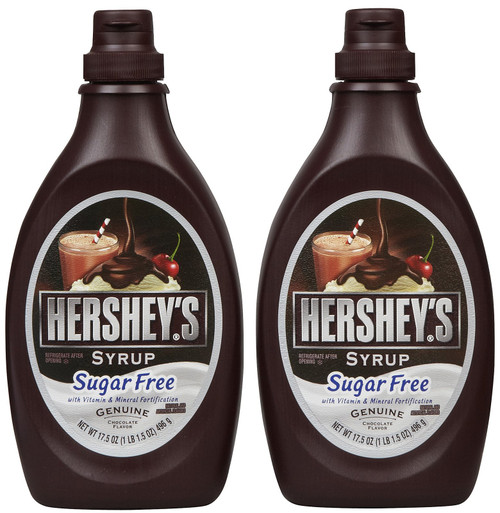 Hershey's Sugar Free Chocolate Syrup Bottle - 1.09 Pound (Pack of 2)