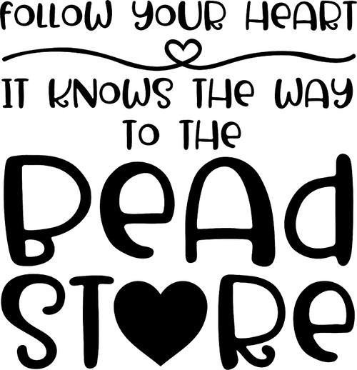Follow Your Heart It Knows The Way to The Bead Store Funny Wall Decals for Walls Peel and Stick Wall Art murals Black Small 8 Inch Follow Your Heart It Knows The Way to The Bead Store Funny Wall Decals for Walls Peel and Stick Wall Art murals Black Small 8 Inch