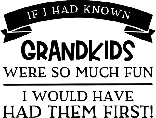 If I Had Known Grandkids were So Much Fun Grandparent Funny Love Wall Decals for Walls Peel and Stick Wall Art murals Black Small 8 Inch