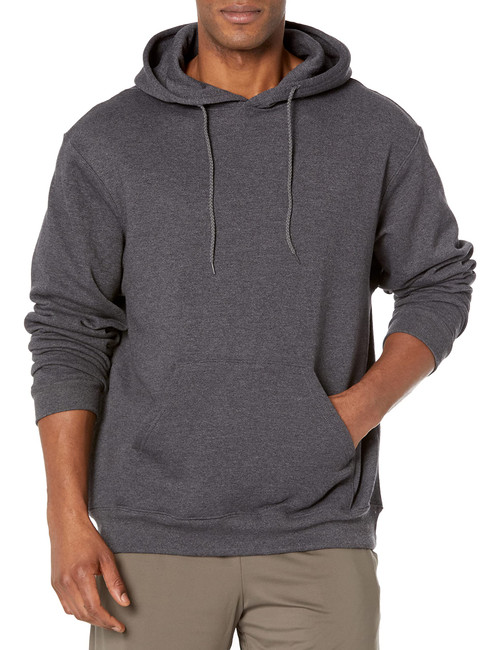 Soffe Training Fleece Hooded Sweatshirt Athletic, Charcoal Heather, Large