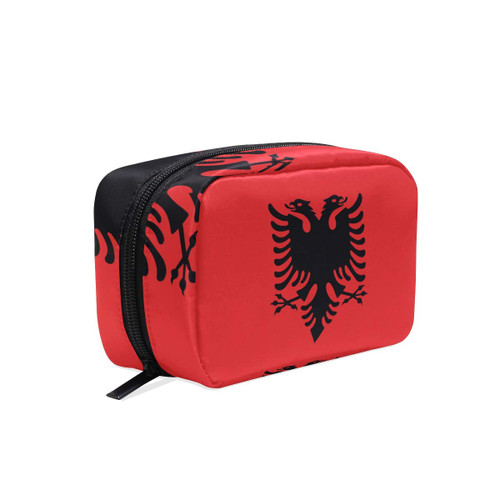 Unicey Flag Of Albania Makeup Bags Portable Tote Cosmetics Bag Travel Cosmetic Organizer Toiletry Bag Make-up Cases for Women Unicey Flag Of Albania Makeup Bags Portable Tote Cosmetics Bag Travel Cosmetic Organizer Toiletry Bag Make-up Cases for Women