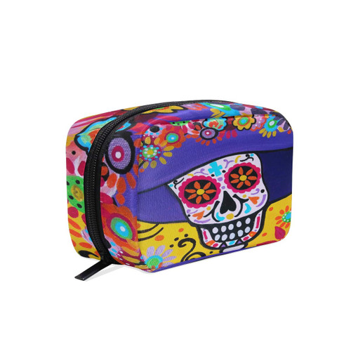 Unicey Floral Skull Makeup Bags Portable Tote Cosmetics Bag Travel Cosmetic Organizer Toiletry Bag Make-up Cases for Women Unicey Floral Skull Makeup Bags Portable Tote Cosmetics Bag Travel Cosmetic Organizer Toiletry Bag Make-up Cases for Women