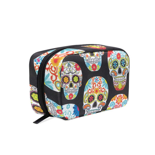 Unicey Sugar Skull Makeup Bags Portable Tote Cosmetics Bag Travel Cosmetic Organizer Toiletry Bag Make-up Cases for Women Unicey Sugar Skull Makeup Bags Portable Tote Cosmetics Bag Travel Cosmetic Organizer Toiletry Bag Make-up Cases for Women