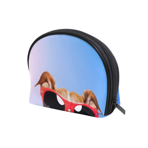 Unicey Dog Sunglasses Makeup Bags Portable Tote Cosmetics Bag Travel Cosmetic Organizer Toiletry Bag Make-up Cases for Women