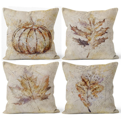 HIWX Fall Pillow Covers 18x18, Fall Autumn Pumpkin Maple Leaf Harvest Decorative Pillowcase Throw Pillow Cover,Fall Throw Pillows,Fall Bedroom Living Room Home Decor Pillow Case Set of 4 HIWX Fall Pillow Covers 18x18, Fall Autumn Pumpkin Maple Leaf Harvest Decorative Pillowcase Throw Pillow Cover,Fall Throw Pillows,Fall Bedroom Living Room Home Decor Pillow Case Set of 4