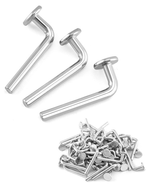 QWORK Pallet Rack Safety Bolt with Round Top Hat - Universal Drop Pin, Heavy-Duty J Bolt, Easy to Install, Pack of 50 (M7x55mm)