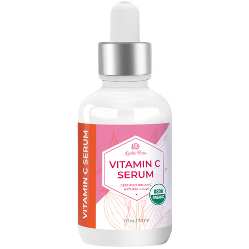 USDA Organic Vitamin C Serum by Leven Rose, Anti Aging Serum for Face, Vitamin C for Face and Brightening Serum, Vitamin C Serum for Face, Hydrating Serum, 1 oz Face Serum