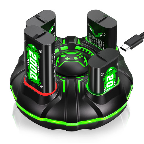 Rechargeable Battery Pack for Xbox Controller, 4 x 2000mAh Rechargeable Batteries for Xbox Controller Charger Station Battery Pack for Xbox One/Xbox Series X|S/Xbox One S|X/Xbox One Elite Controllers Rechargeable Battery Pack for Xbox Controller, 4 x 2000mAh Rechargeable Batteries for Xbox Controller Charger Station Battery Pack for Xbox One/Xbox Series X|S/Xbox One S|X/Xbox One Elite Controllers